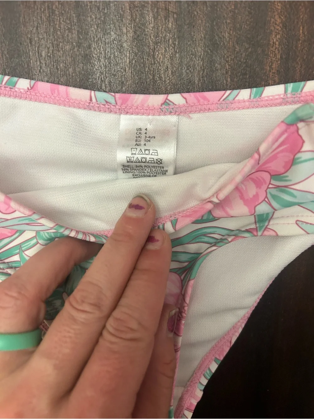 Tommy Bahama Pink & Green Floral Ruffle Long-Sleeve Rashguard Set